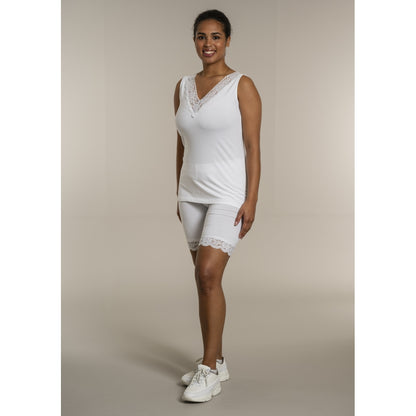 Sandgaard Top med V-hals og bomuld Top White