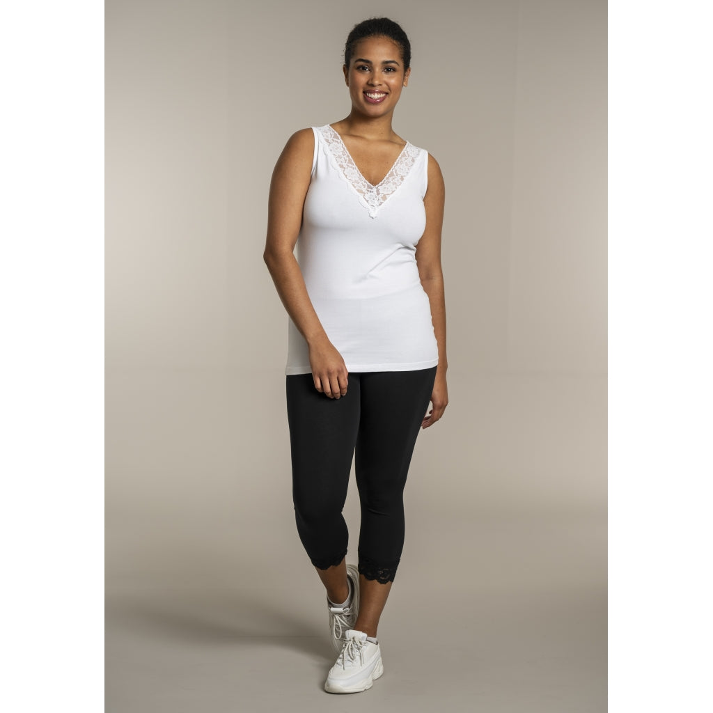 Sandgaard Top med V-hals og bomuld Top White