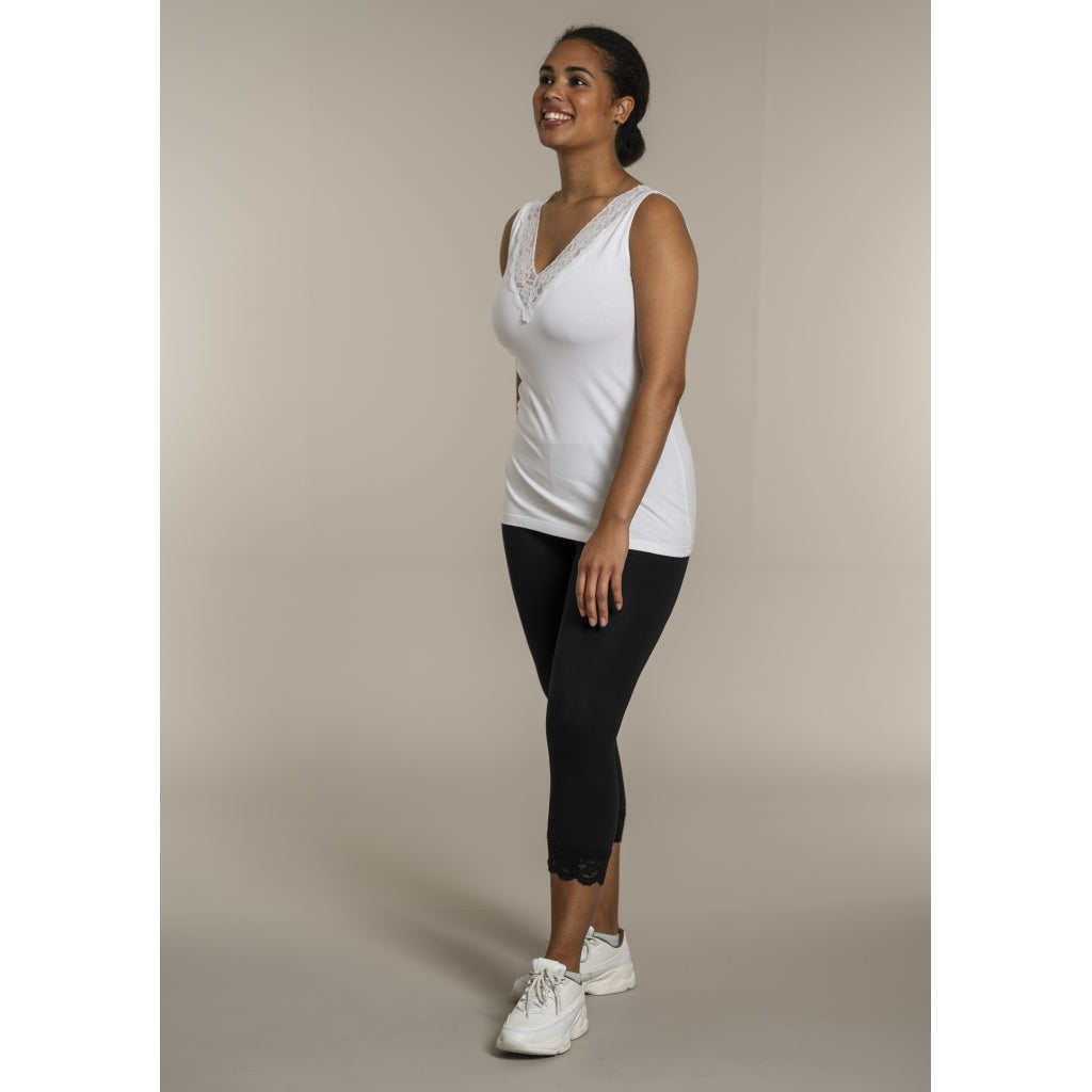 Sandgaard Top med V-hals og bomuld Top White