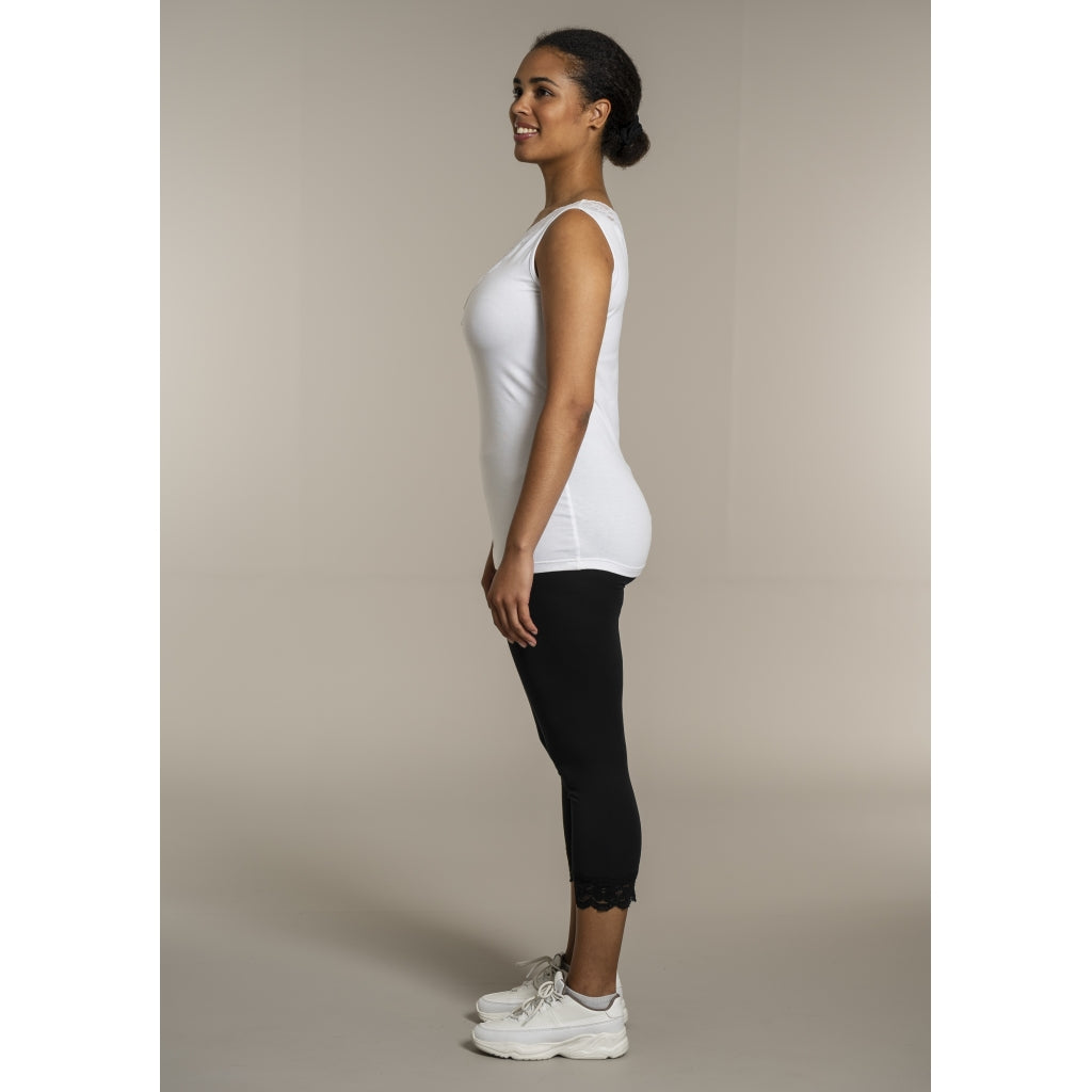 Sandgaard Top med V-hals og bomuld Top White