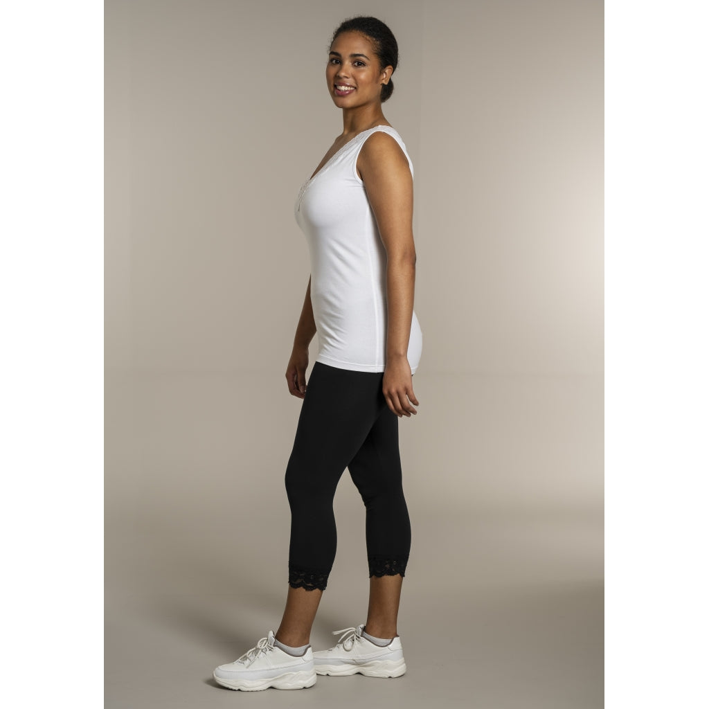 Sandgaard Top med V-hals og bomuld Top White