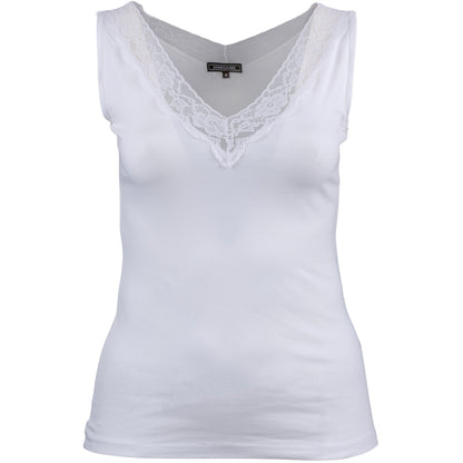 Sandgaard Top med V-hals og bomuld Top White